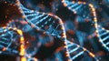 DNA Double Helix Structure with Binary Code, Futuristic Science and Genetic Engineering Concept Royalty Free Stock Photo