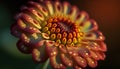 Close up of a vibrant gerbera daisy petal generated by AI