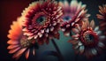 Close up of a vibrant gerbera daisy petal ,generative AI