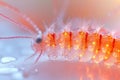 Close-up of a Glowing, Icy Marine Worm Royalty Free Stock Photo