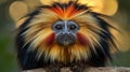 Close-up of a vibrant golden marmoset Royalty Free Stock Photo