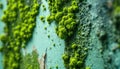 Close-up of vibrant green moss on textured wall surface Royalty Free Stock Photo