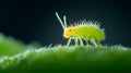 A Close up of a vibrant green springtail insect Royalty Free Stock Photo