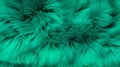 Close up of vibrant green texture of soft fur with various shades of emerald. Dyed animal fur. Concept is Softness Royalty Free Stock Photo