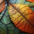 Close-up of a Vibrant Leaf with Intricate Textures