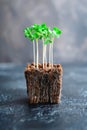 Close up of vibrant microgreens sprouts, illustrating the concept of nutritious and wholesome eating