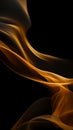 Close-Up of Vibrant Orange and Yellow Smoke on a Black Background Royalty Free Stock Photo