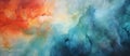 Close up of a vibrant painting depicting a cloud pattern in electric blue colors Royalty Free Stock Photo