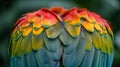 Close-up of vibrant parrot feathers