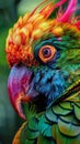 Close-up of a vibrant parrot with multi-colored feathers Royalty Free Stock Photo