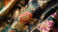 A close-up of vibrant Thai textiles used to create intricate handmade