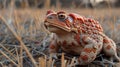 A Majestic Cane Toad Portrait Amidst Dry Grasslands in its Natural Habitat Royalty Free Stock Photo