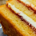 Close-up of a Victorian sponge cake