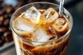 Close-up Vietnamese iced coffee, Coffee. AI Generated