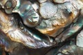 A close-up view of an abalone shell pattern, suitable for use in design or editorial contexts Royalty Free Stock Photo