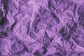 Close up view of abstract purple wrinkled paper as texture and background for design. Abstract purple textured paper. Royalty Free Stock Photo