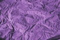 Close up view of abstract purple wrinkled paper as texture and background for design. Abstract purple textured paper. Royalty Free Stock Photo