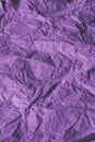 Close up view of abstract purple wrinkled paper as texture and background for design. Abstract purple textured paper. Royalty Free Stock Photo