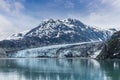 A close up view across the waters of Glacier Bay towards the Reid Glacier, Alaska Royalty Free Stock Photo