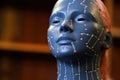 close up view of acupuncture dummy showing meridian points Royalty Free Stock Photo