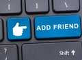 Close-up view of add friend button Royalty Free Stock Photo