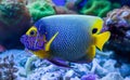 Close-up view of an adult blueface angelfish Royalty Free Stock Photo