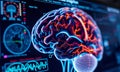 A close-up view of an advanced brain scan display