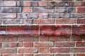 Close up view on aged and weathered red brick wall textures in high resolution Royalty Free Stock Photo