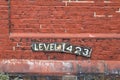 Close up view on aged and weathered red brick wall textures in high resolution Royalty Free Stock Photo