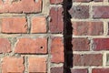 Close up view on aged and weathered red brick wall textures in high resolution Royalty Free Stock Photo