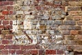 Close up view on aged and weathered red brick wall textures in high resolution Royalty Free Stock Photo