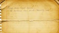 Vintage lined paper with handwritten script and torn edge Royalty Free Stock Photo