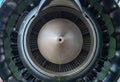 Airbus A321neo aircraft`s PW1133G engine`s exhaust cone and nozzle Royalty Free Stock Photo