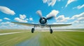 Close-Up View of Airplane Propeller Motion. Royalty Free Stock Photo
