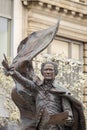 Close-up view of the Alexander Hamilton Bronze Sculpture in downtown Hamilton, Ohio on April 5, 2022