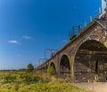 A close up view along the length of the Fourteen Arches viaduct near Wellingborough UK