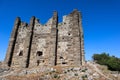 Close up view of ancient roman basilica in Aspendos, Turkey