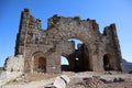 Close up view of ancient roman basilica in Aspendos, Turkey