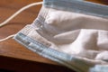 Close-up view of an anti Covid surgical mask