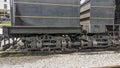 Close Up View of a Antique Shay Steam Locomotive's Running Gears Royalty Free Stock Photo