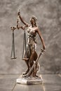 Close-up view of antique statue of lady justice Royalty Free Stock Photo