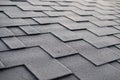 Close up view on Asphalt Roofing Shingles Background. Roof Shingles - Roofing. Shingles roof damage covered with frost. Royalty Free Stock Photo