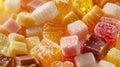 Close-up view of assorted colored jelly fruit sweets Royalty Free Stock Photo