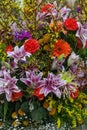 Close up view of assorted colorful flower bouquet