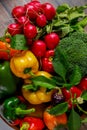 Close-up view of assortment of fresh vegetables. Royalty Free Stock Photo