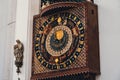 Close-up view of an astronomical clock inside the medieval cathedral in Gdansk Royalty Free Stock Photo