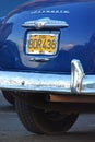 Close up view of the back of a Classic vintage Cuban yank tank Car in Havana, Cuba Royalty Free Stock Photo