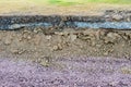 Background of the cross-sectional surface of the basement, which has been demolished Royalty Free Stock Photo