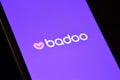 Close up view of Badoo logo, app icon