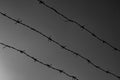 close-up view of a barbed wire fence